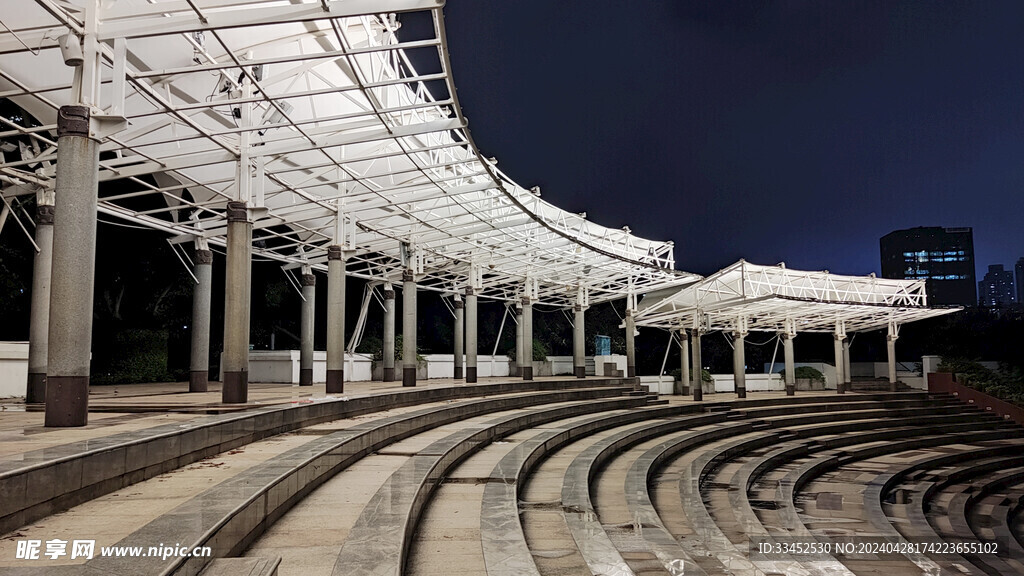 厦门白鹭洲公园广场夜景