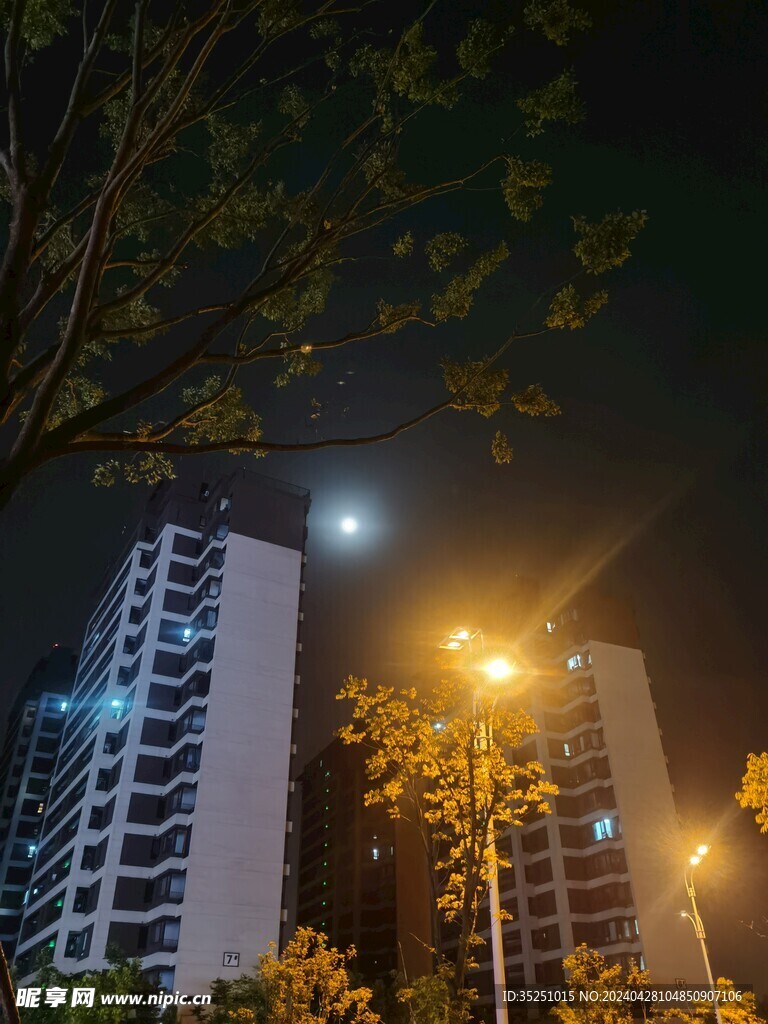 小区的夜晚