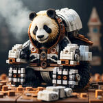用乐高构建一个蒸气朋克世界版熊猫，全部用乐高构成