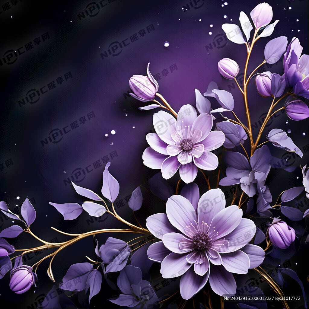 紫色背景 花朵