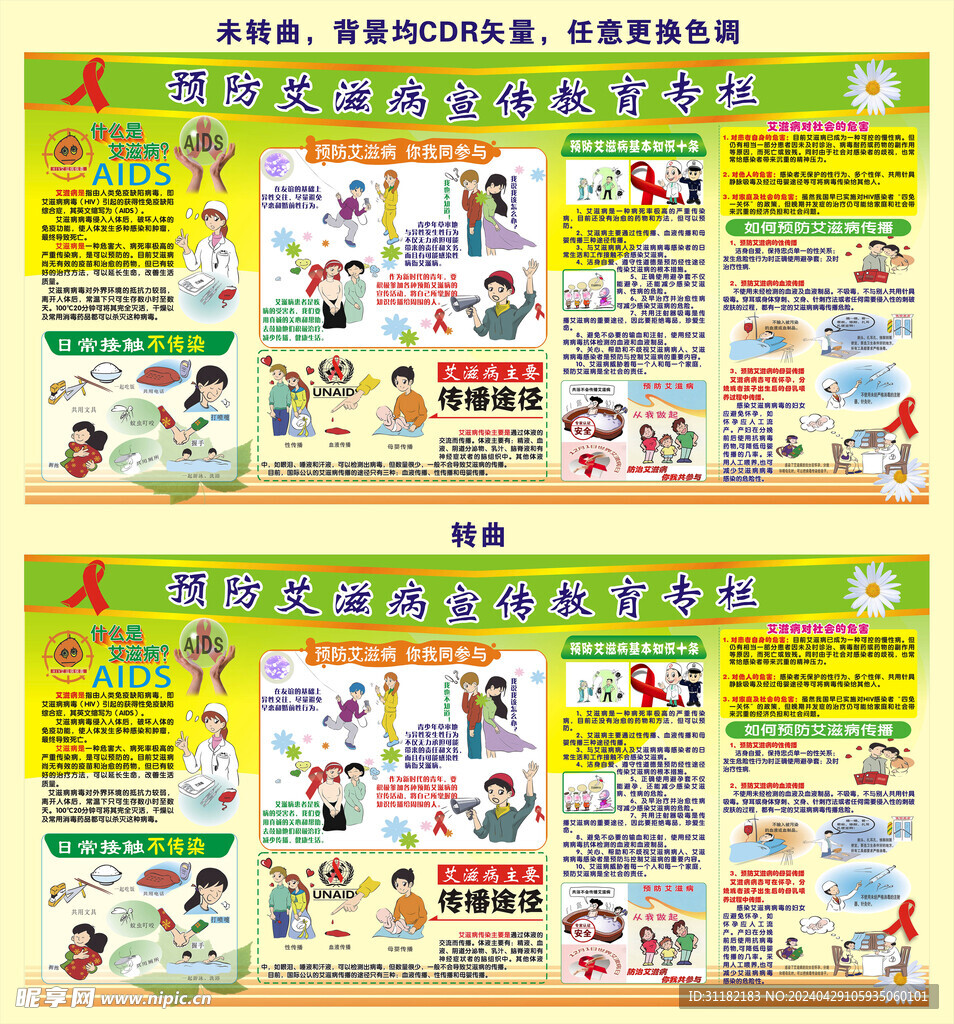 防止艾滋病教育宣传栏