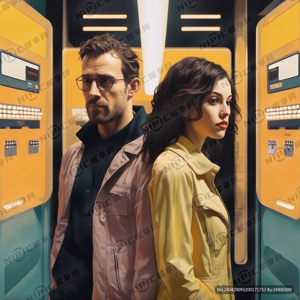 闸机 黄线 两个人 排队