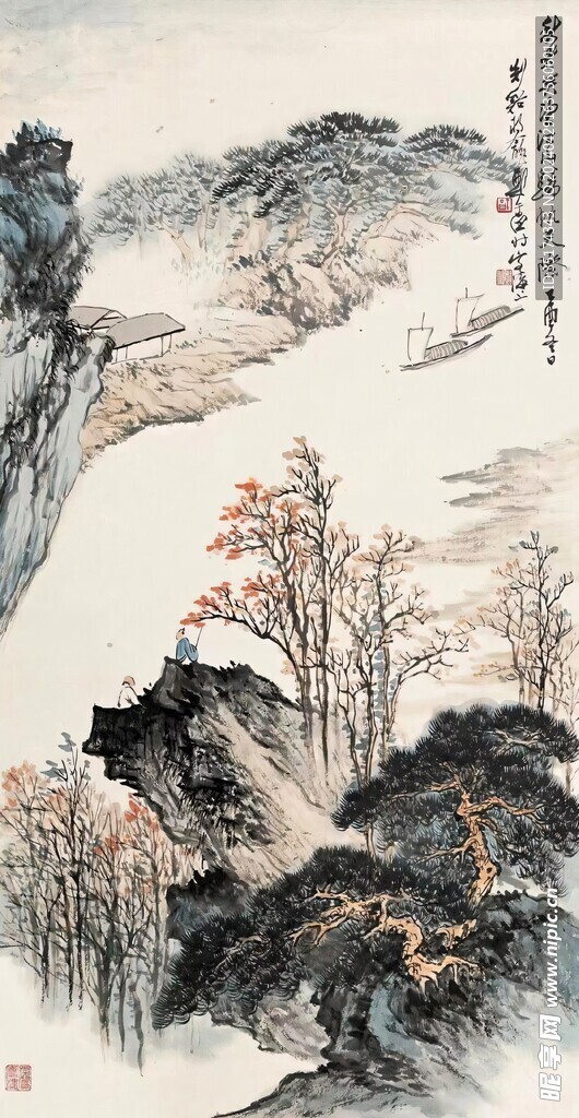国画水墨意境山水