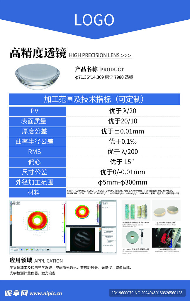 高精度透镜