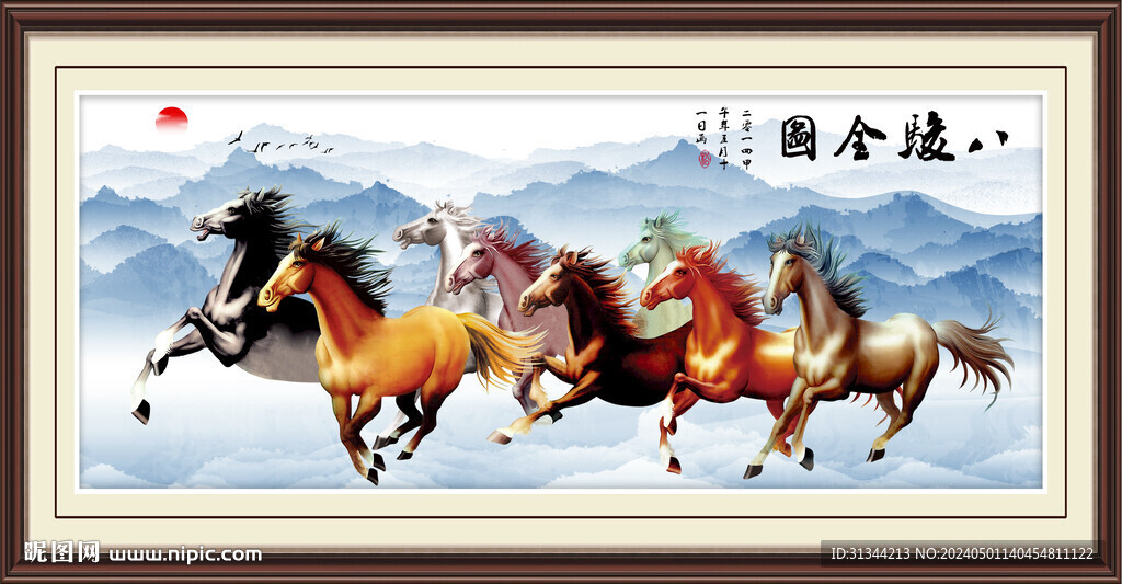 八骏图背景