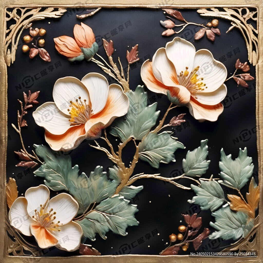 木棉花 刺绣 金