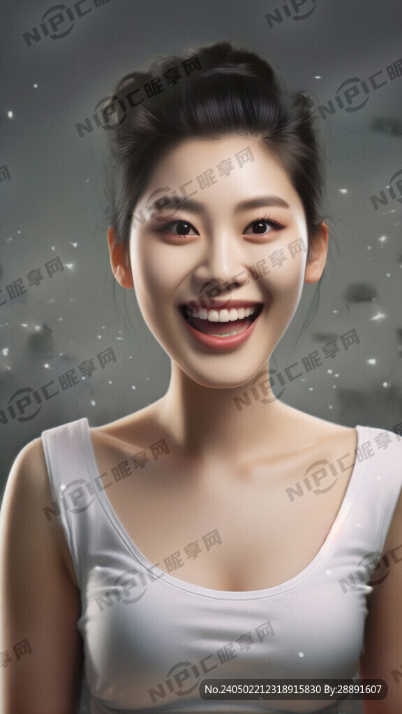 牙齿美白笑容美好的女子