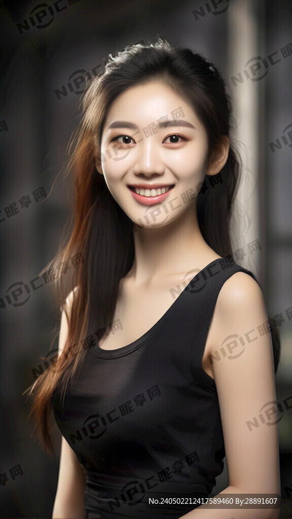牙齿美白笑容美好的女子侧脸
