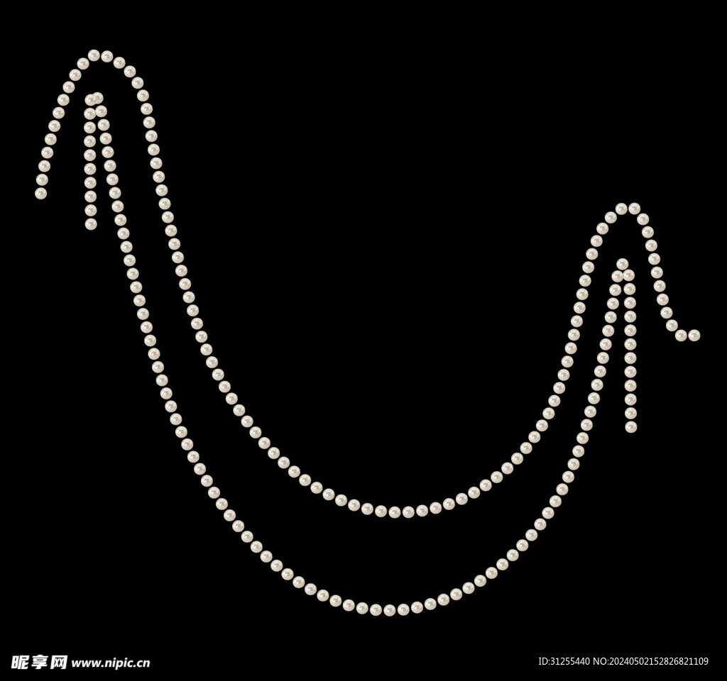 珍珠项链素材 仿真珠子矢量图 