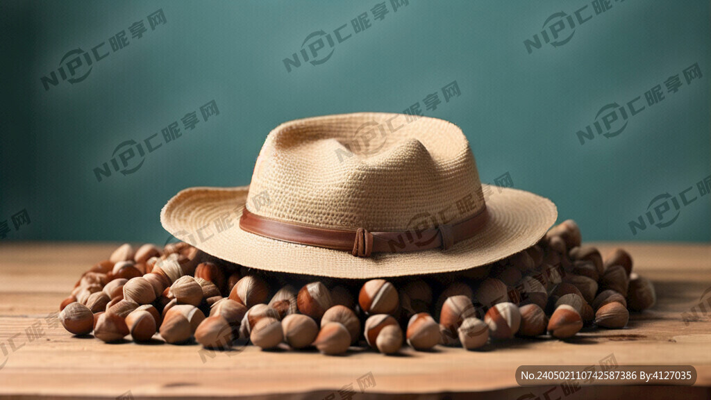 助农 榛子 3d 草帽 立体