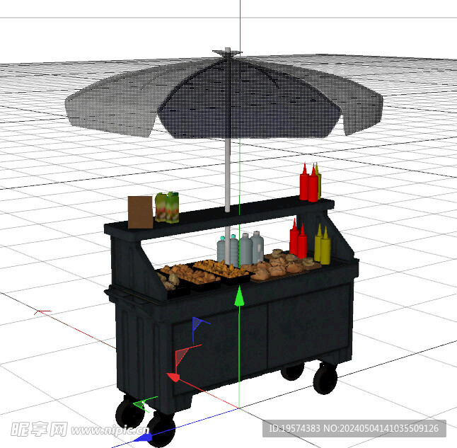 C4D模型 路边小吃