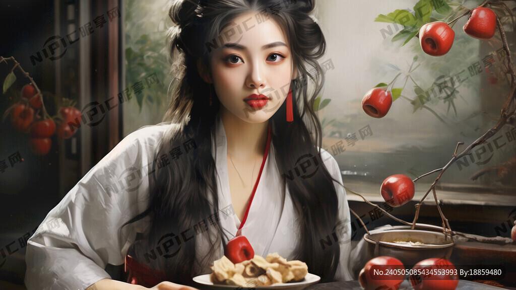 美人吃枣
