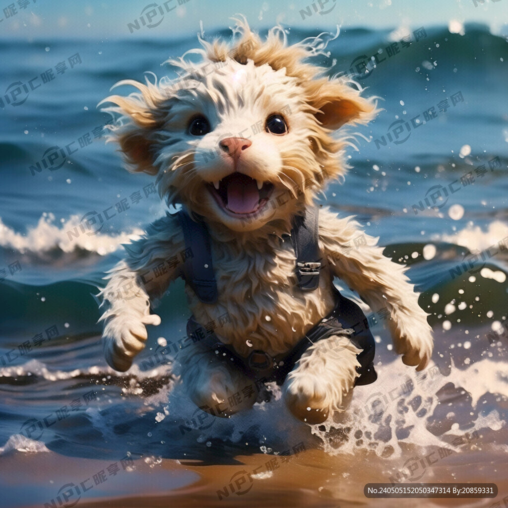 像人一样的 可爱的 奔跑的海浪