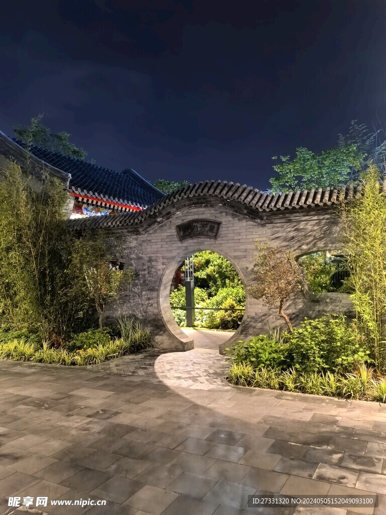 徽派园林夜景