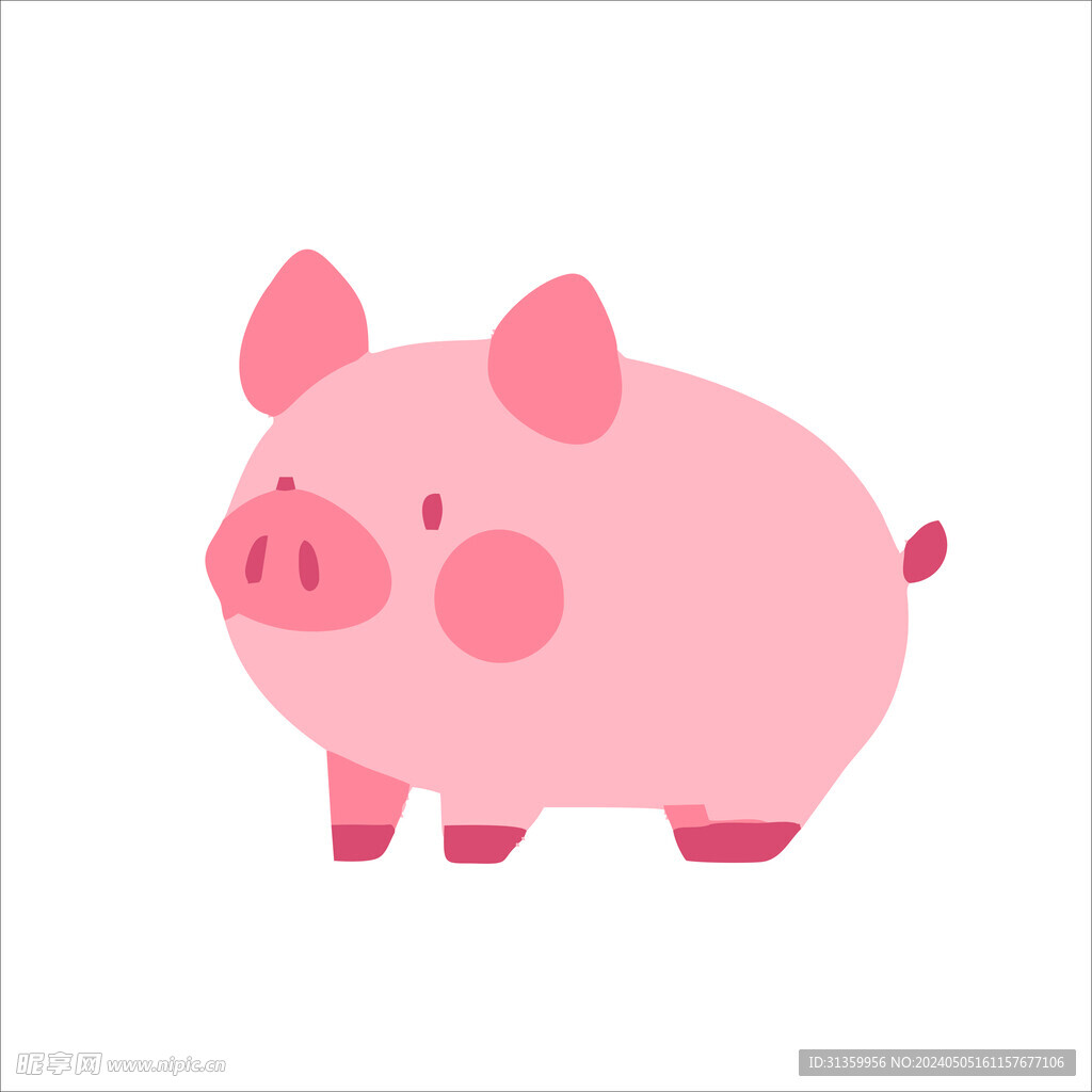 可爱小猪插画素材