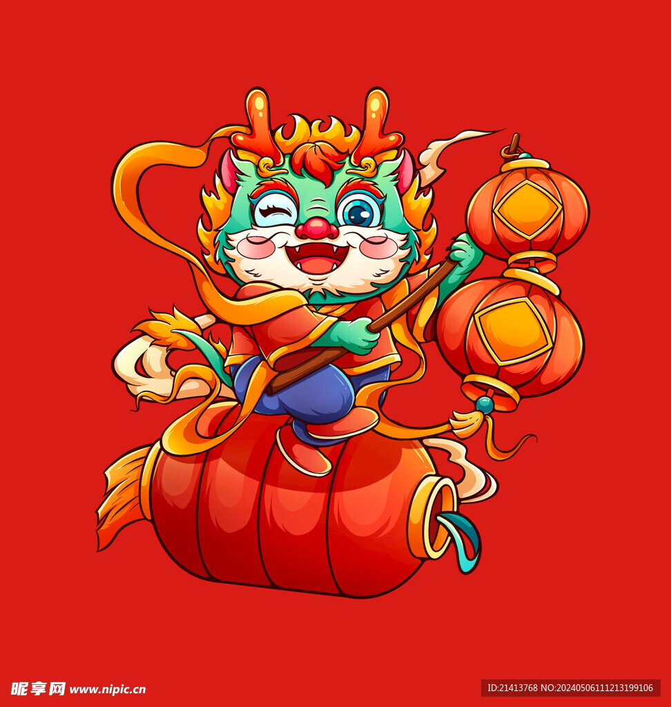 手绘卡通小龙