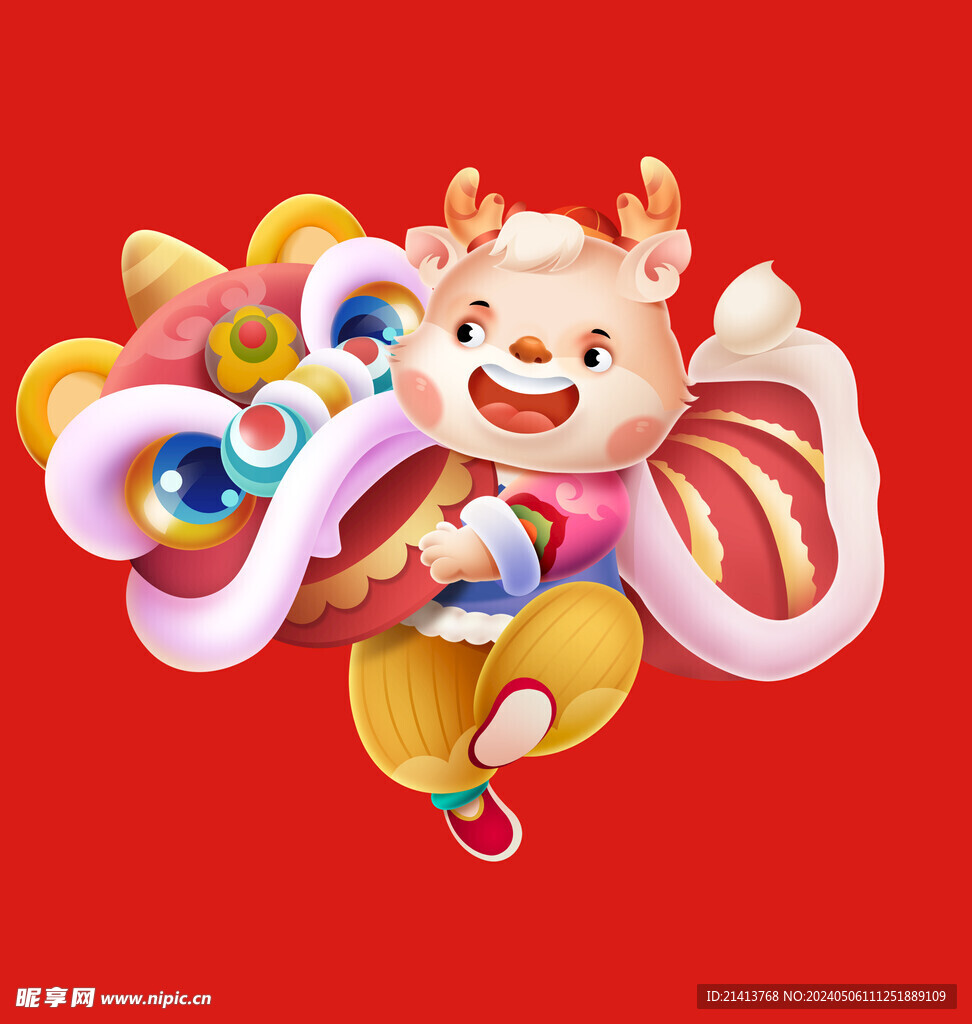 手绘卡通小龙