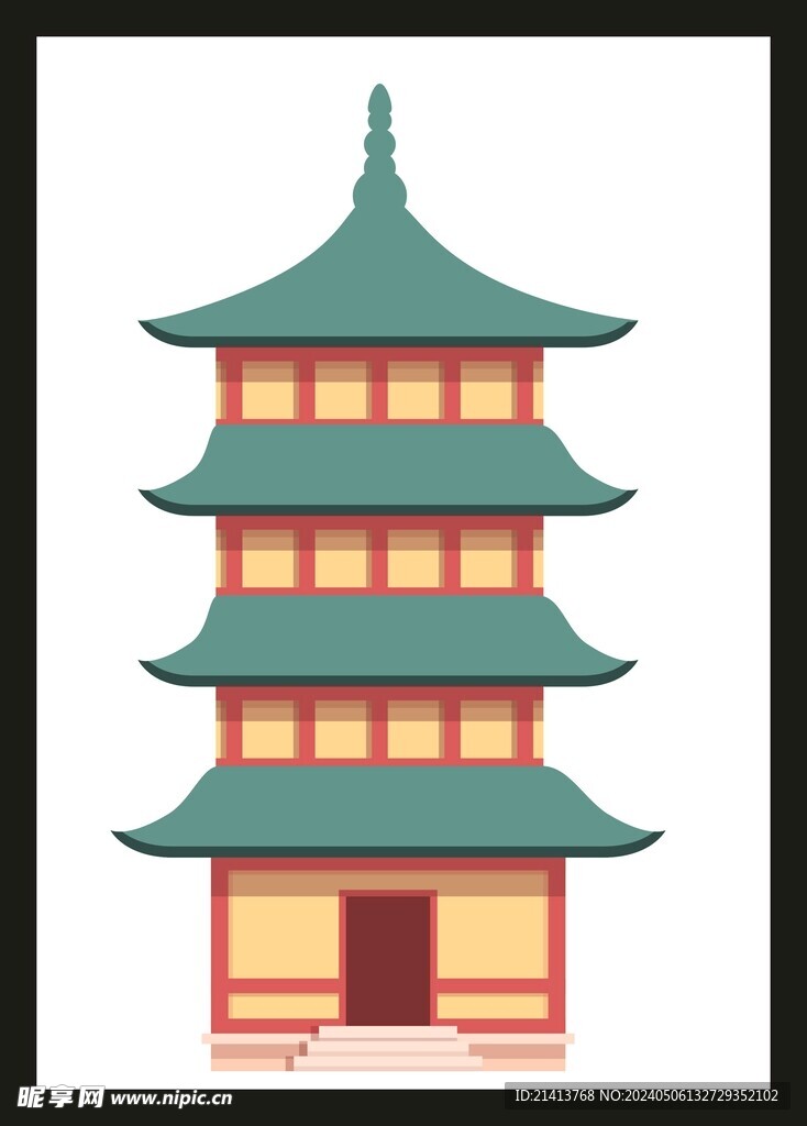 手绘古典建筑