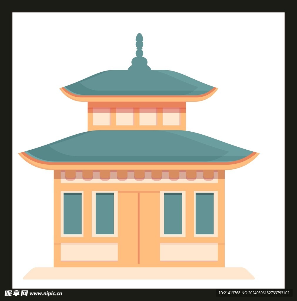 手绘古典建筑