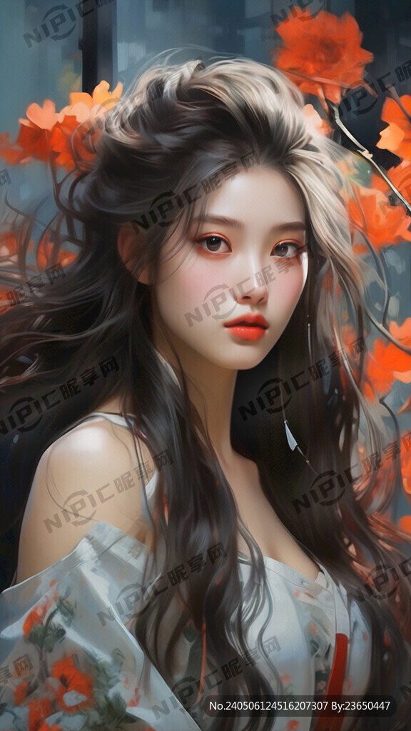 长发 女生 上半身 漂亮 眼神