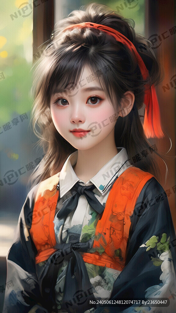 可爱女生 上半身 可爱 戴发夹