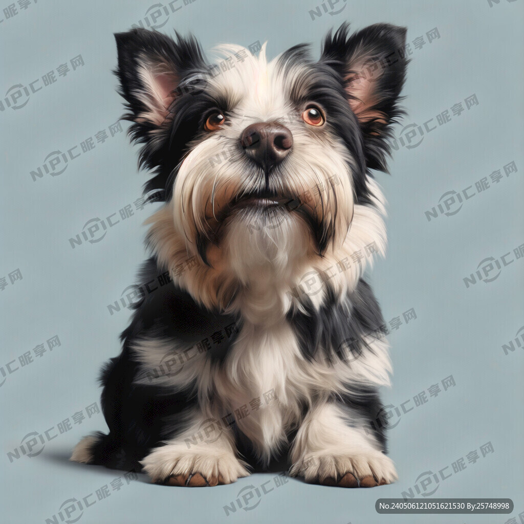 西高地犬仰望无背景