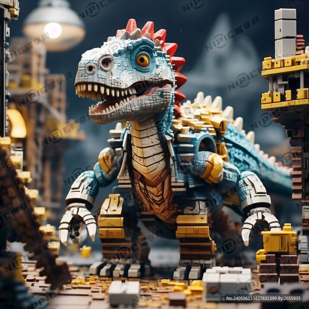 用乐高搭建蒸气朋克版的恐龙之城