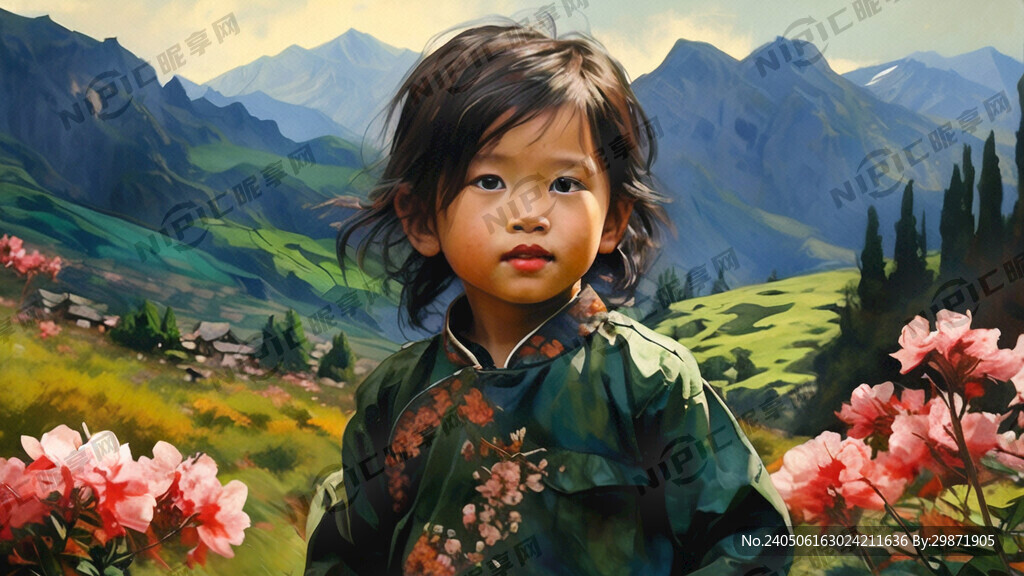 大山里的杜鹃花 绿色的山