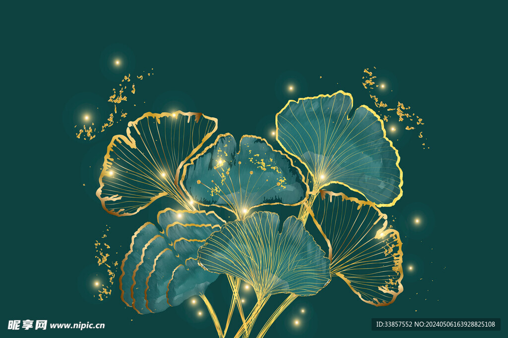 线描植物背景         