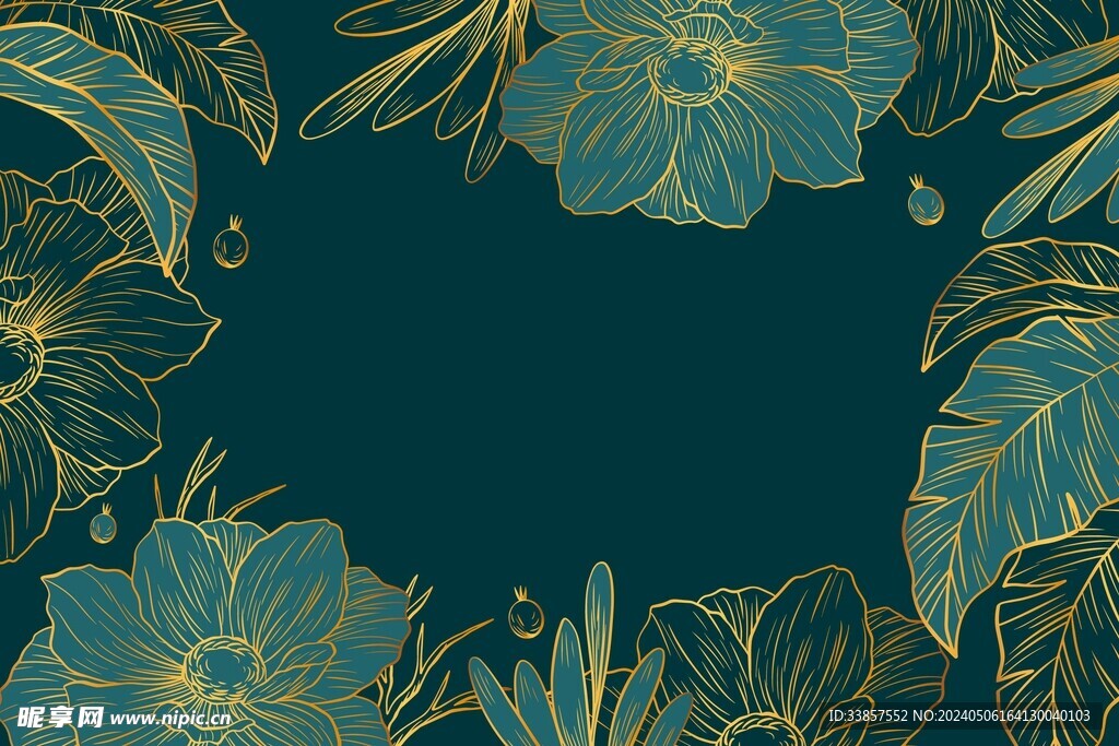 线描植物背景         
