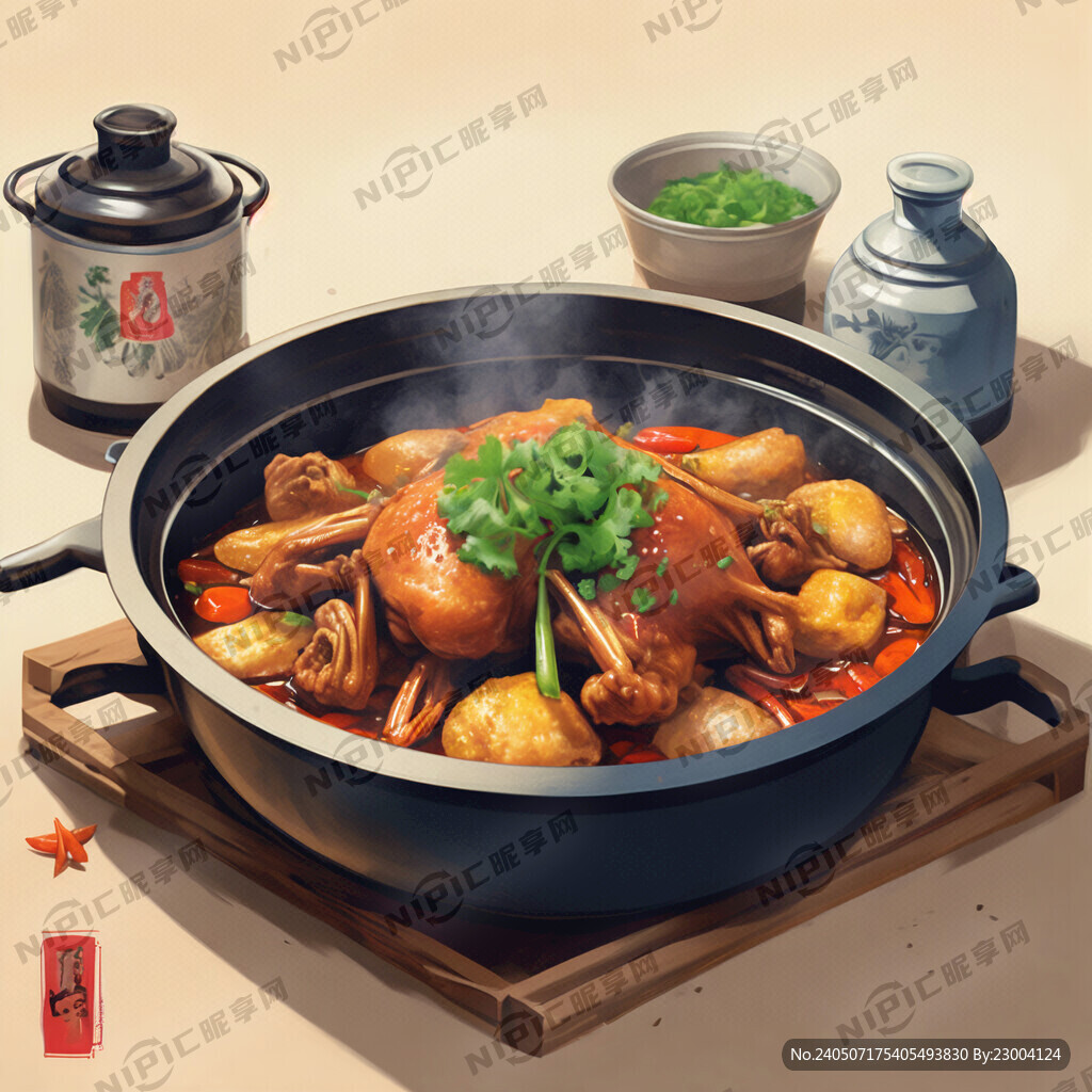 帮我做一张横板地锅鸡海报