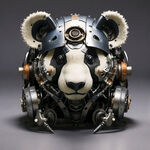 机械大熊猫头盔