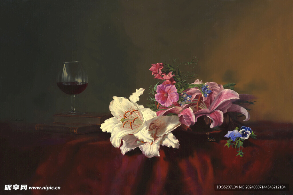 花卉静物油画         