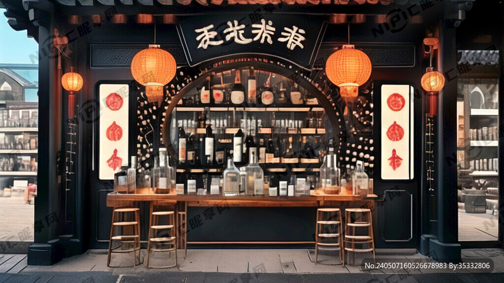 酒屿天酿酒吧门牌广告
