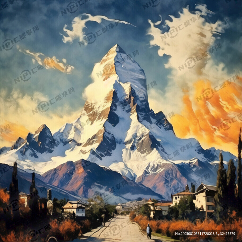 梵高画风 大场面玉龙雪山