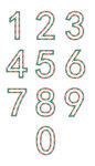 阿拉伯数字艺术字0到9文字矢量