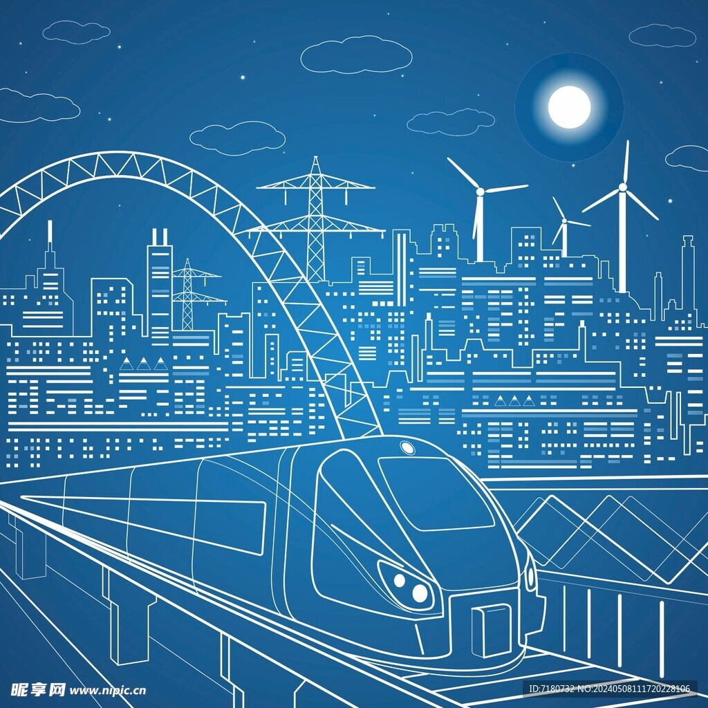 高铁插画