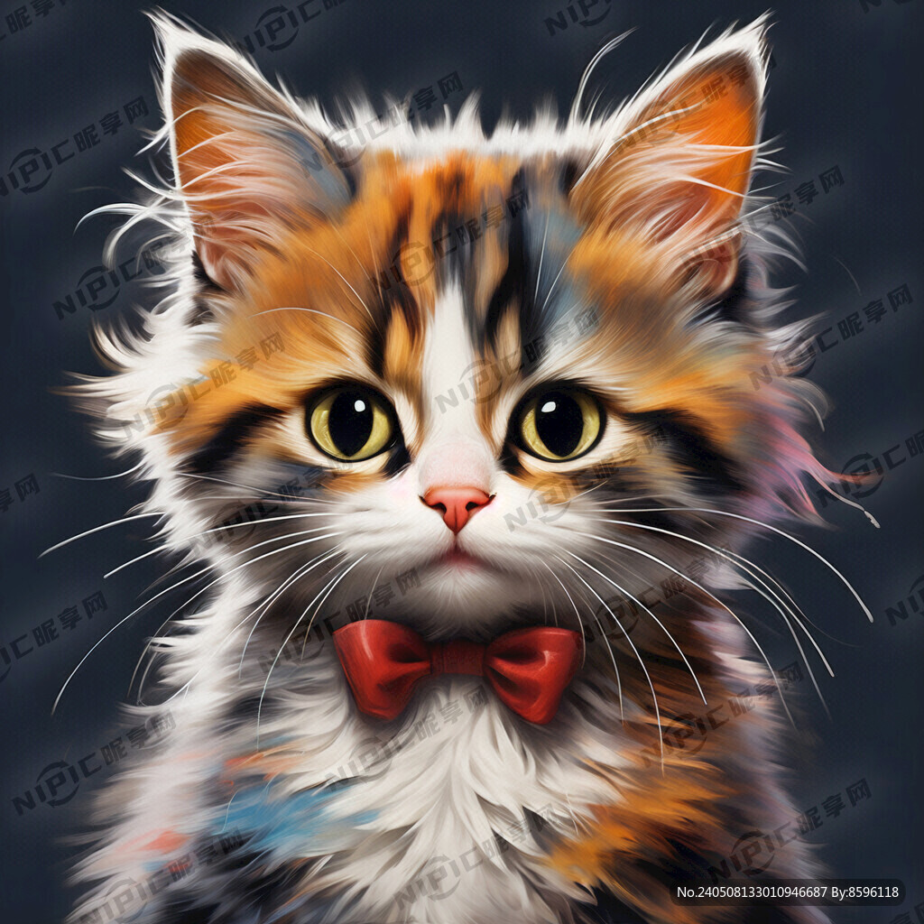 画一只猫 很有礼貌的猫咪