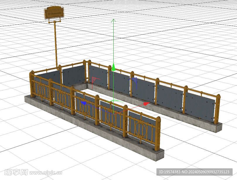 C4D模型 围栏