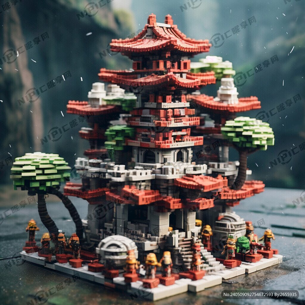 用乐高构建蒸气朋克世界的少林寺