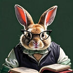 眼镜 兔子 绿色 卡通 书本 运动装