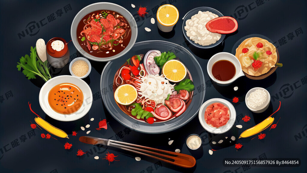 补碘美食矢量图
