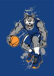 打篮球的狼狗插画