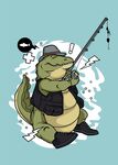 钓鱼鳄鱼插画