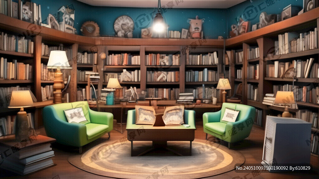 图书角卡通背景