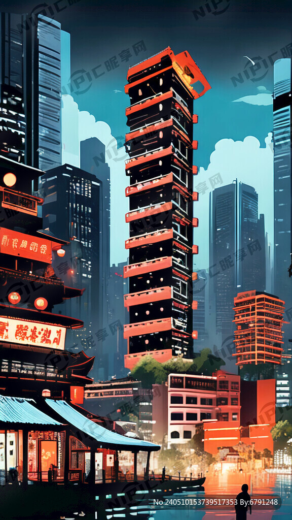 洪崖洞矢量图