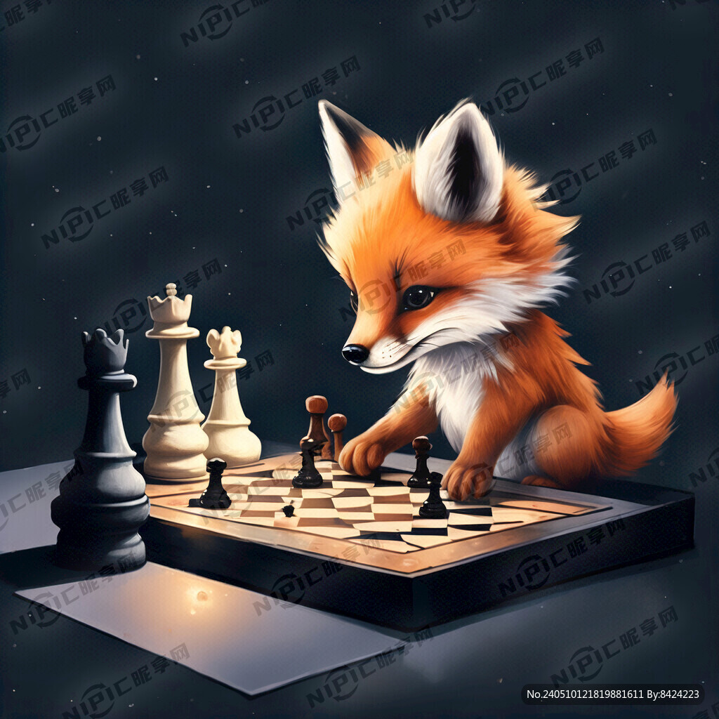 小狐狸下棋 萌萌哒可爱