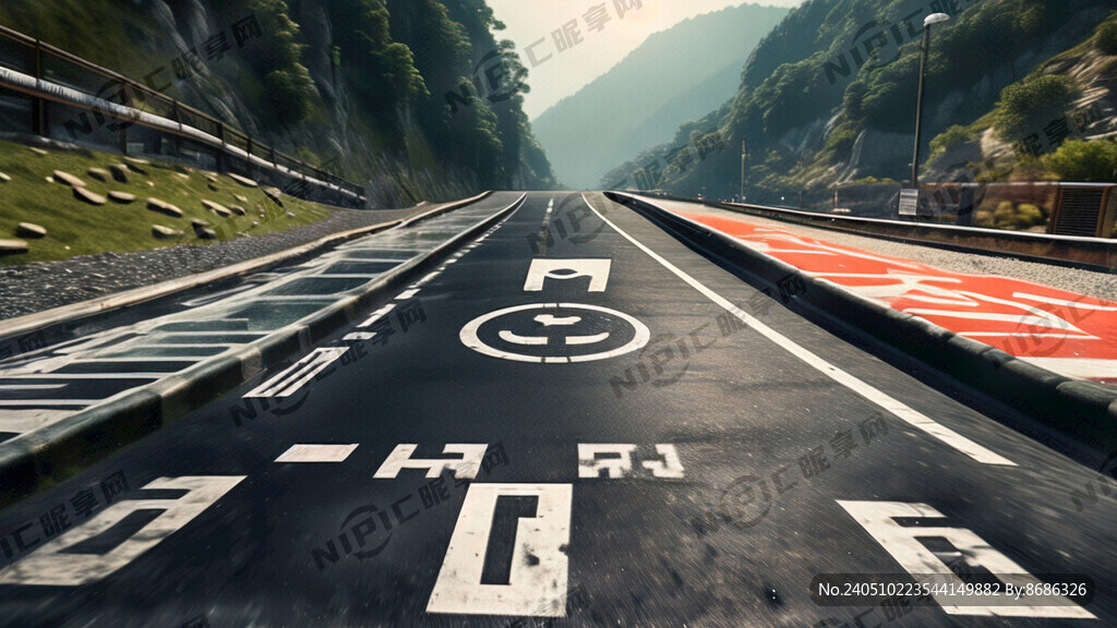 山路赛道背景 写实风格