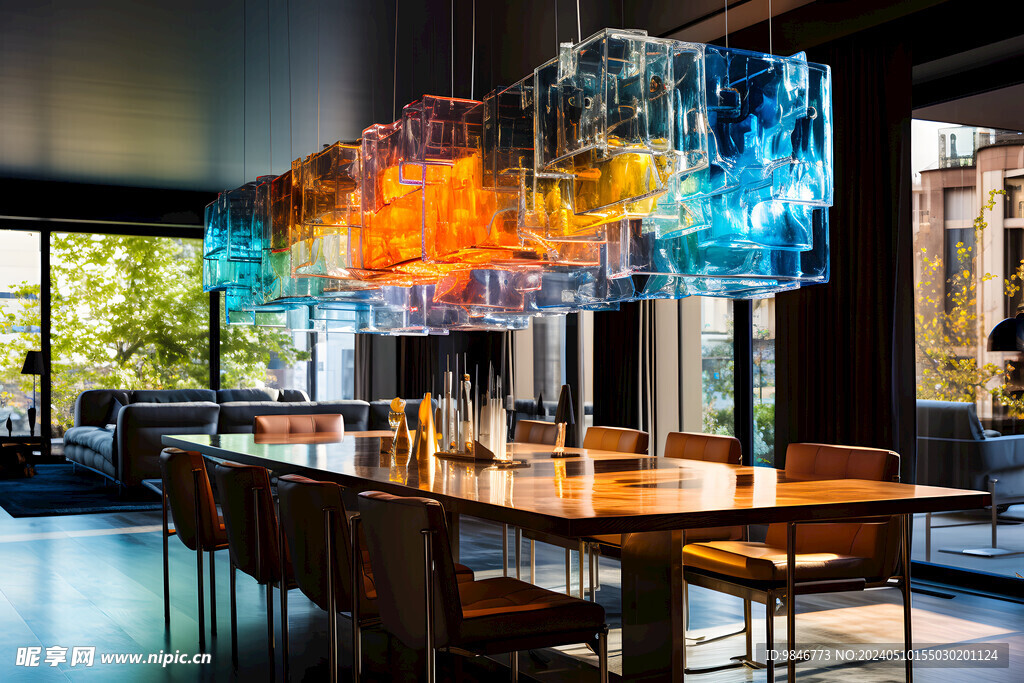 餐厅彩色创意水晶灯
