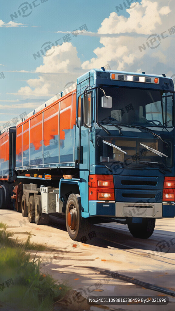 多辆 货车 有序 排队